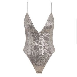 Silver Sequin Women's Top